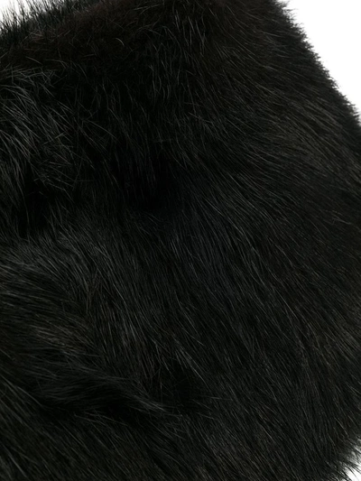 Shop Prada Shoulder Fur Black In Cognac+nero