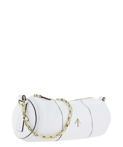 Shop Manu Atelier "cylinder" Shoulder Bag In White