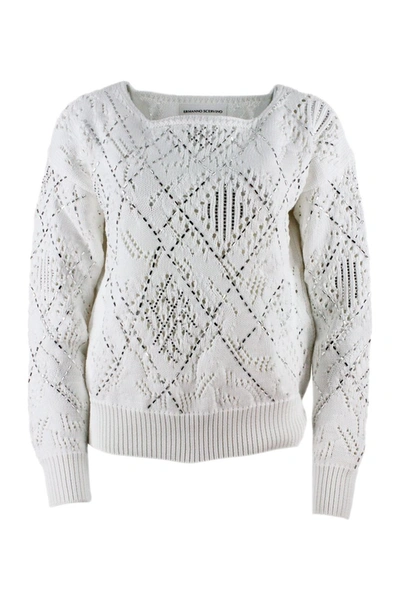 Shop Ermanno Scervino Sweaters White