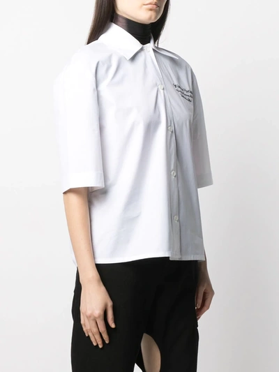 Shop Off-white Logo-embroidered Baseball Shirt In Nero