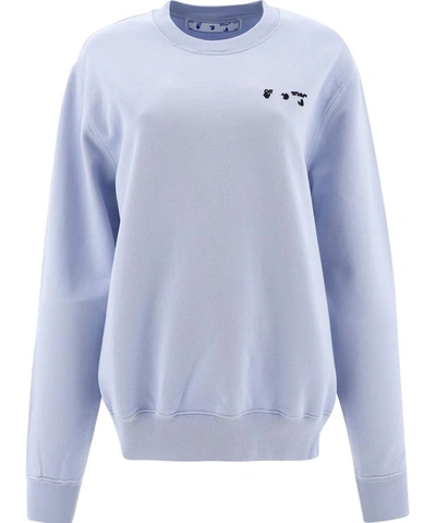 Shop Off-white "ow Logo" Sweatshirt In Light Blue