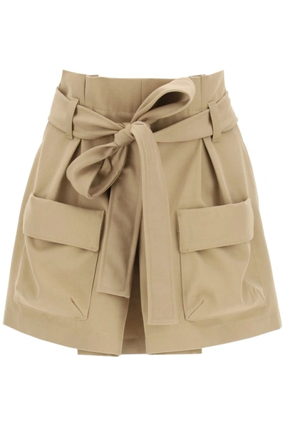 Shop Red Valentino Belted Shorts In Corda
