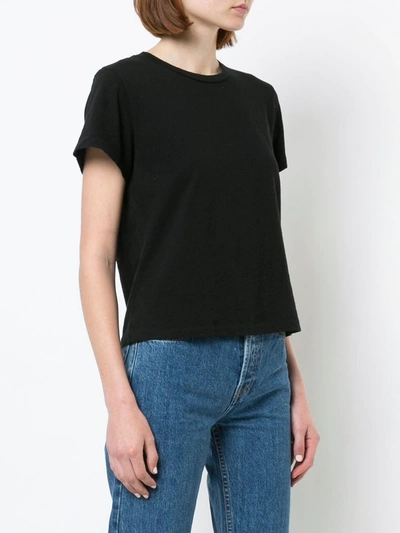 Shop Re/done Cropped Boxy T-shirt In Aged Light