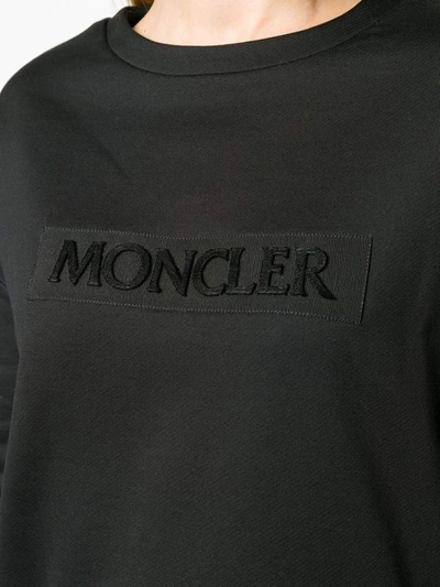 Shop Moncler Logo Patch Sweatshirt In Black