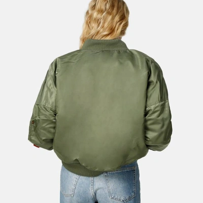 Shop Alpha Industries Ma-1 Os Bomber Jacket In Green