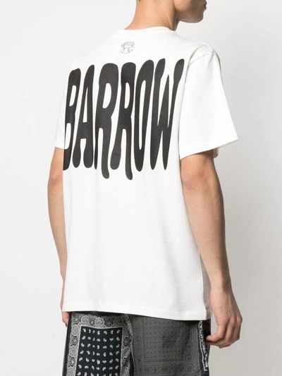 Shop Barrow Smile Print Cotton T Shirt In White