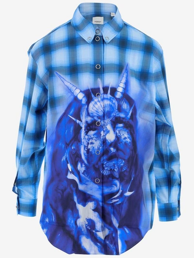 Shop Burberry Shirts In Blu