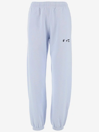 Shop Off-white Trousers In Lilac Black