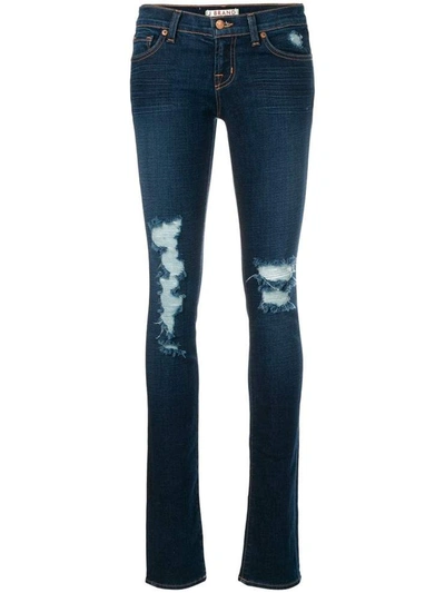 Shop J Brand Distressed Skinny Jeans In Blue