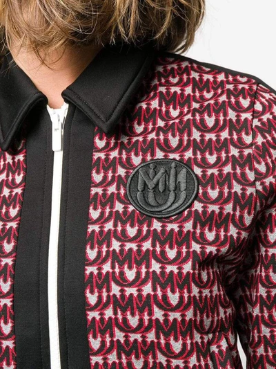 Shop Miu Miu Monogram Intarsia Track Jacket In Nero