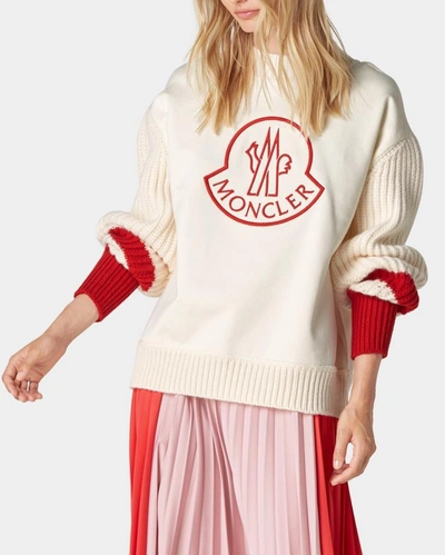 Shop Moncler 2  Genius 1952 Logo Sweater In White