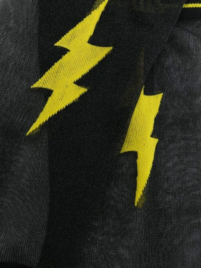 Shop Prada Lightning Bolt Socks In Nero+giallo