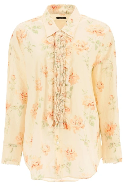 Shop R13 Ruffled Oversized Shirt In Pale Rose