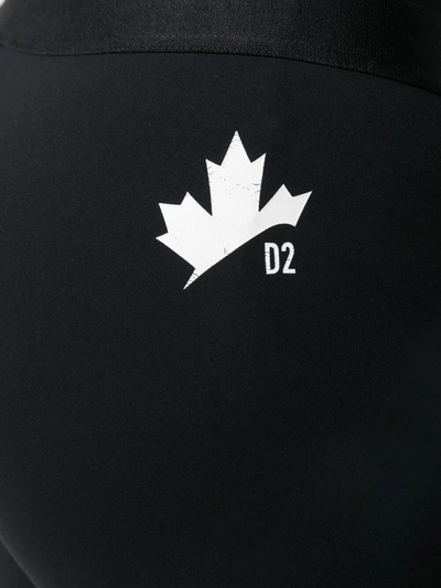 Shop Dsquared2 Logo-print Cropped Leggings In Grey