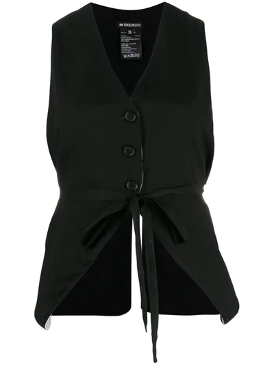 Shop Ann Demeulemeester Tie-waist Waistcoat In Black