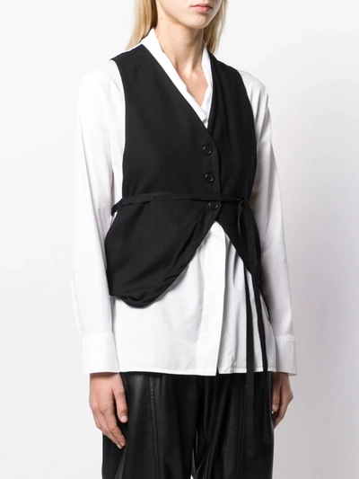 Shop Ann Demeulemeester Tie-waist Waistcoat In Black