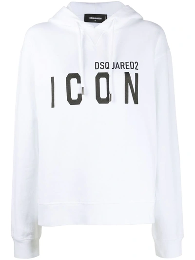 Shop Dsquared2 Icon-print Hooded Sweatshirt In Black