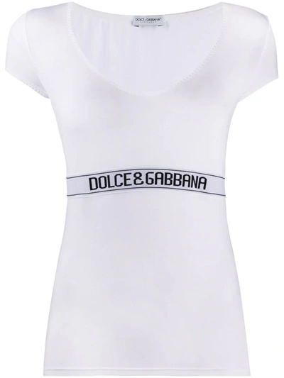 Shop Dolce & Gabbana Dolce&gabbana Logo Stripe Lounge T-shirt In Pink