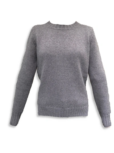 Shop La Rose Sweater Round Neck Cashmere Grey In Red