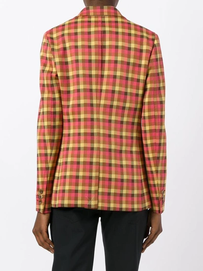 Shop Prada Jacket Jaquard Check In Pink