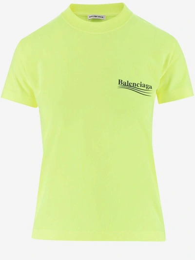Shop Balenciaga T-shirts And Polos In Giallo