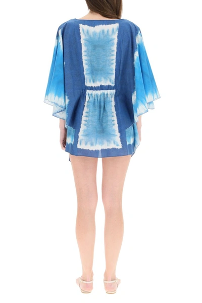 Shop Alberta Ferretti I Love Summer Tie-dye Caftan Dress In Fantasia Blu