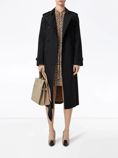 Shop Burberry Waterloo Heritage Double-breasted Trench Coat In Honey