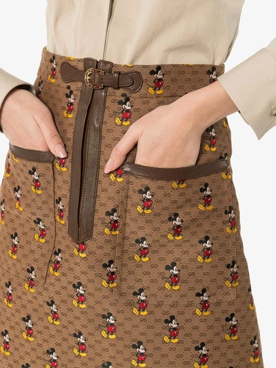 Shop Gucci X Disney Mickey Monochrome Skirt In Black