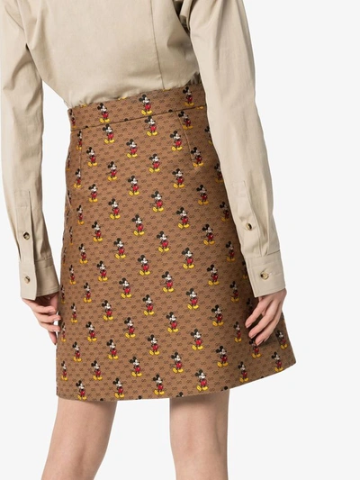 Shop Gucci X Disney Mickey Monochrome Skirt In Black