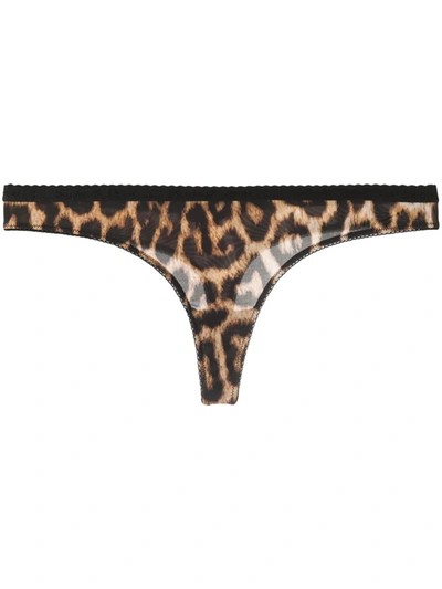Shop Just Cavalli Leopard-print Thong In Multicolor