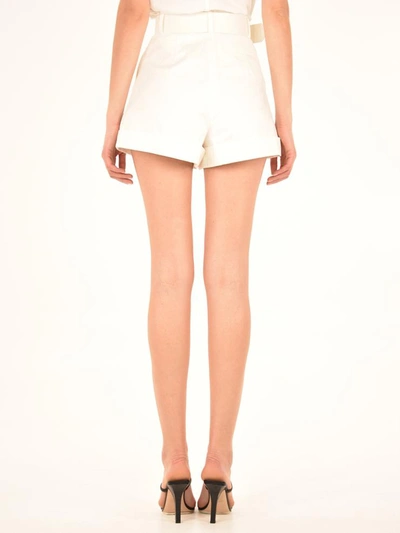 Shop Self-portrait White Cotton Shorts