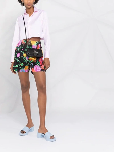 Shop Gucci X Ken Scott Floral-print Shorts In Black