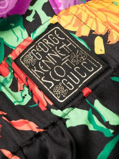 Shop Gucci X Ken Scott Floral-print Shorts In Black