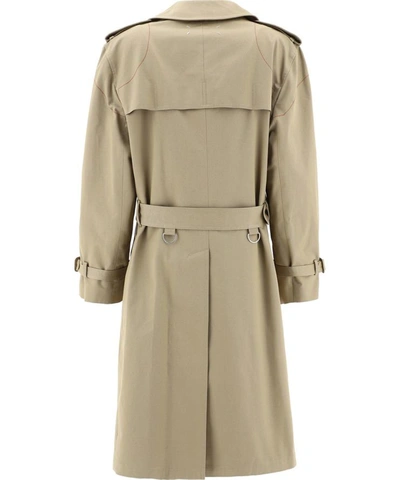Shop Maison Margiela Double-breasted Trench Coat In Beige
