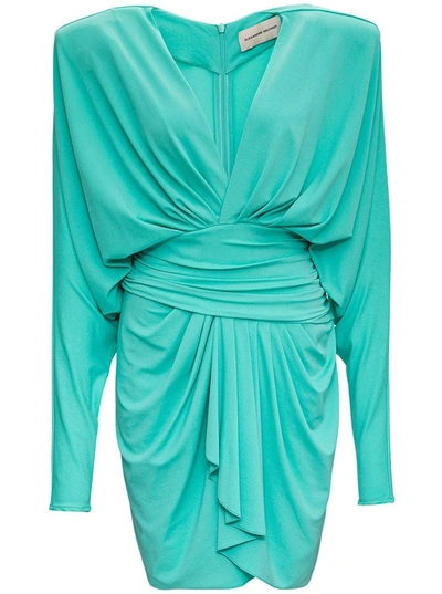 Shop Alexandre Vauthier Draped Cotton Dress In Green