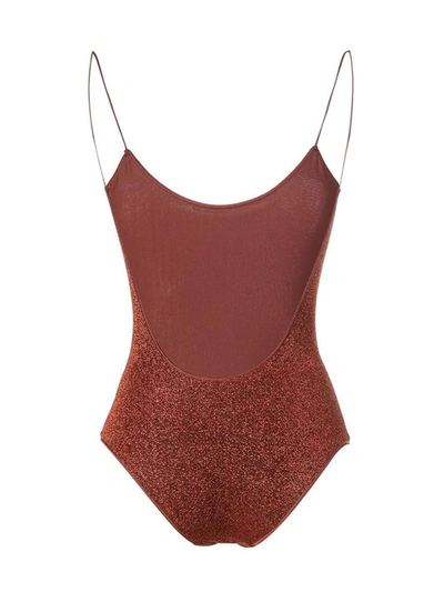 Shop Oseree Lumiere Brown One-piece Swimsuit