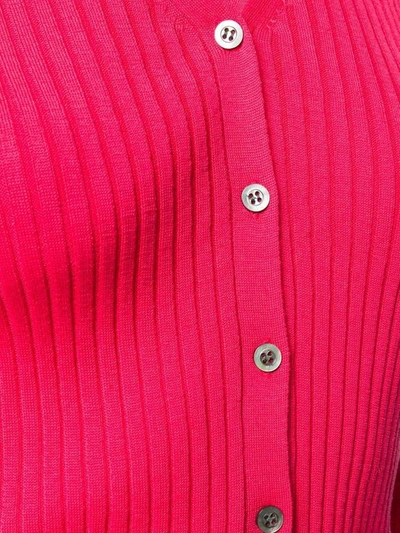 Shop Sottomettimi Ribbed Cardigan In Magenta