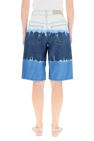 Shop Alberta Ferretti Tie-dye I Love Summer Shorts In Fantasia Blu