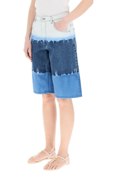 Shop Alberta Ferretti Tie-dye I Love Summer Shorts In Fantasia Blu