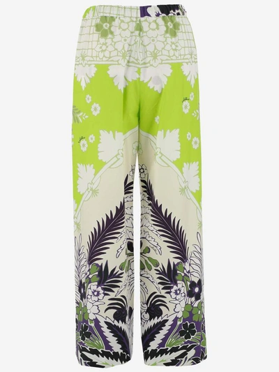 Shop Valentino Trousers In Lime