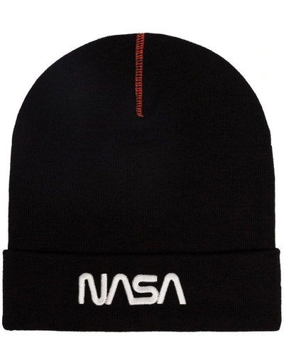 Shop Heron Preston Nasa Logo Beanie In Black