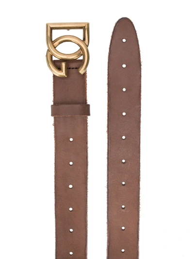 Shop Dolce & Gabbana Dolce&gabbana Dg Buckle Leather Belt In Pink