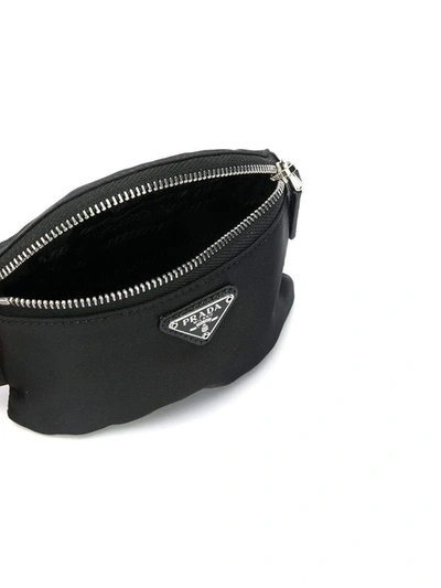 Shop Prada Logo Plaque Belt Bag In Nero