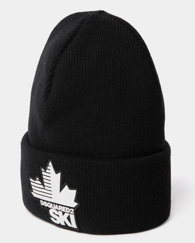 Shop Dsquared2 Ski Logo Beanie In Black