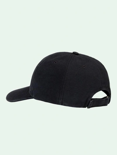 Shop Off-white Cotton Cap With Peace Worldwide Embroidery In Black