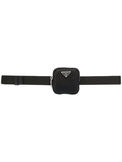 Shop Prada Woven Triangle-logo Belt Bag In Nero