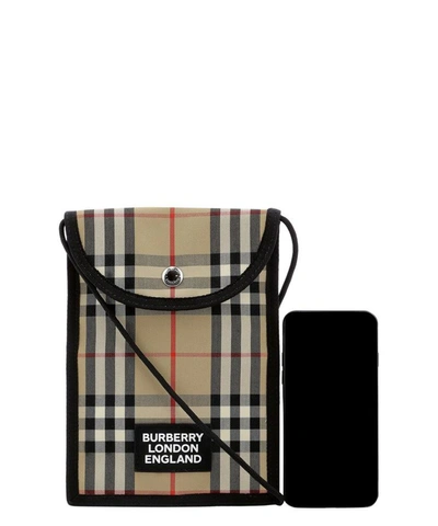 Shop Burberry "vintage Check" Smartphone Pouch In Beige