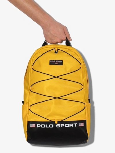 Shop Polo Ralph Lauren Polo Sport Yellow Logo Backpack