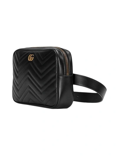 Shop Gucci Gg Marmont Matelassé Belt Bag In Nero