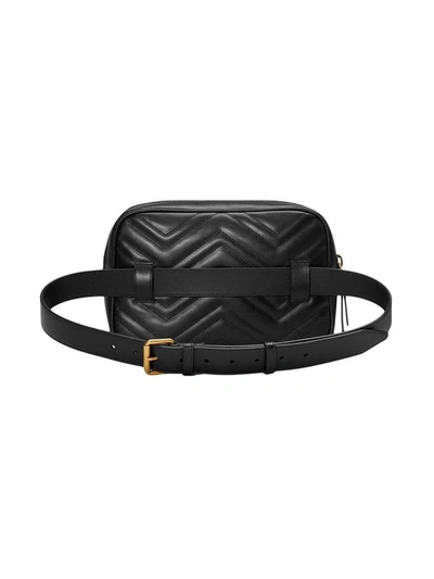 Shop Gucci Gg Marmont Matelassé Belt Bag In Nero